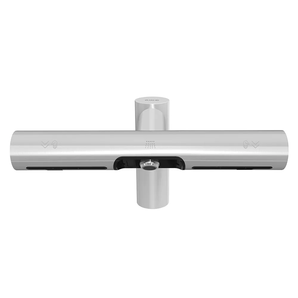 elektrische sensorkraan met handdroger RVS vooraanzicht elektrische sensorkraan met handdroger RVS vooraanzicht