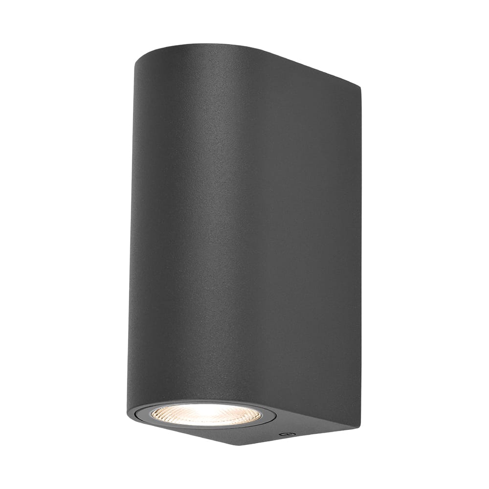 Braytron GU10 Wandlamp - Zwart, 2x35W, IP44, IK04 - Afbeelding 1
