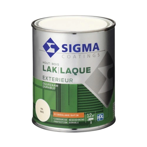Sigma Exterieur Buitenlak Zijdeglans RAL9001 - Crème Wit - 750 ml