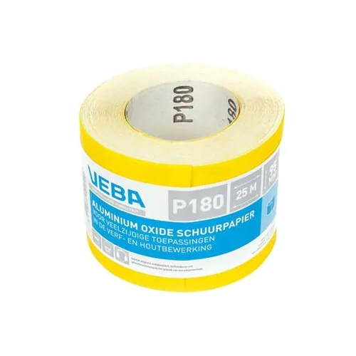 VEBA Schuurpapier Rol 95mm x 25m Aluminium Oxide - P180 VEBA Schuurpapier Rol 95mm x 25m Aluminium Oxide - P180 - Afbeelding 1