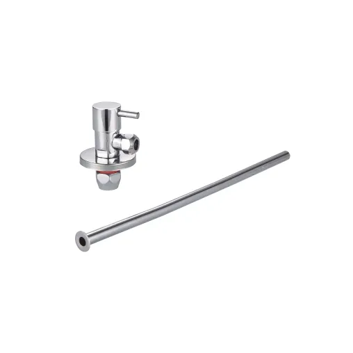 DutchLine - Luxe Fonteinkraan aansluitset (stopkraan) 1/2×3/8 - Chroom