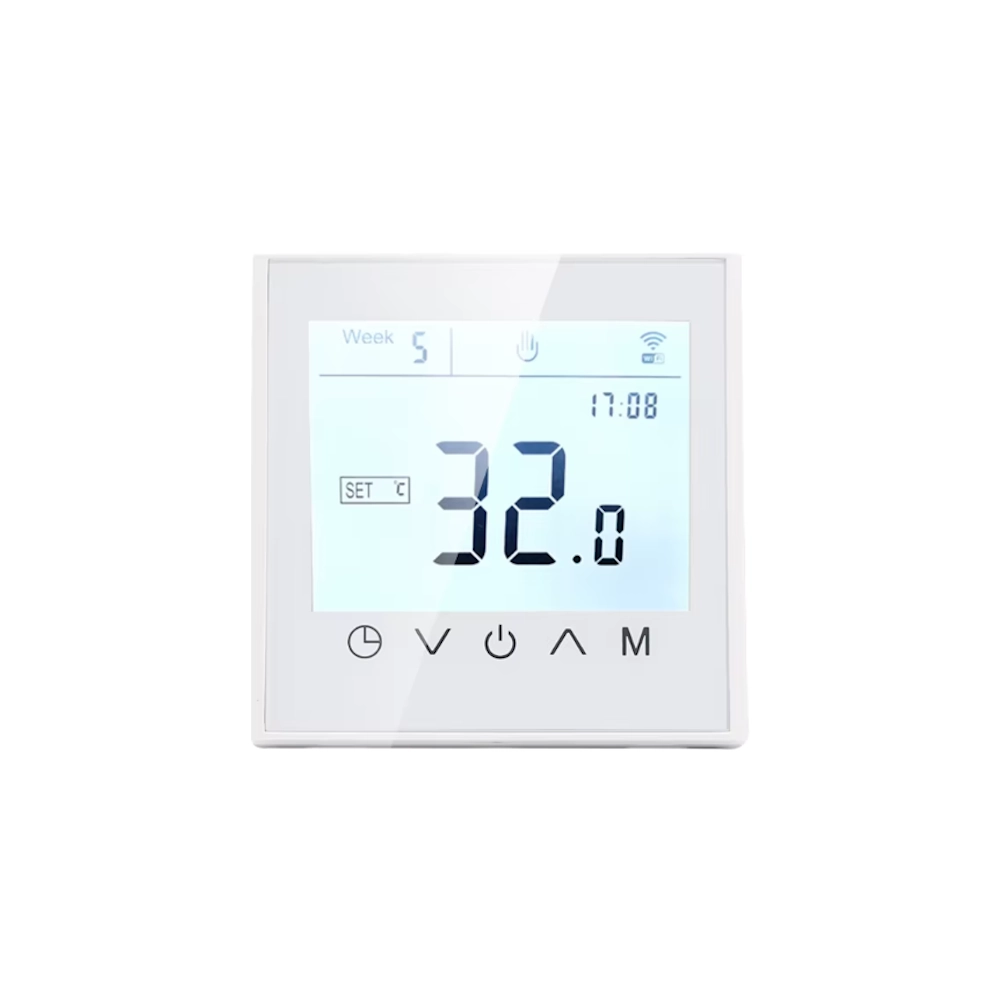 DutchLine - Digitale Wifi Klokthermostraat - Vloerverwarming - Wit - MK100W