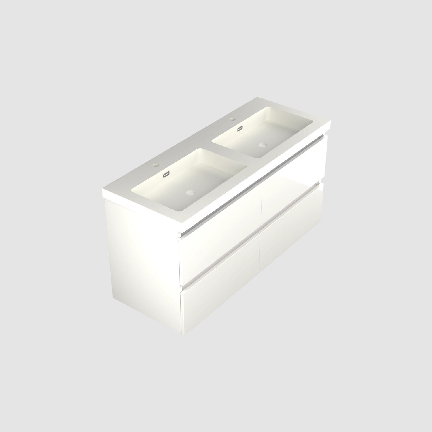 Dutchline Badmeubel Onderkast Glans Wit - 120x42cm - 4 Lades - 2 Uitsparingen Dutchline Badmeubel Onderkast Glans Wit - 120x42cm - 4 Lades - 2 Uitsparingen