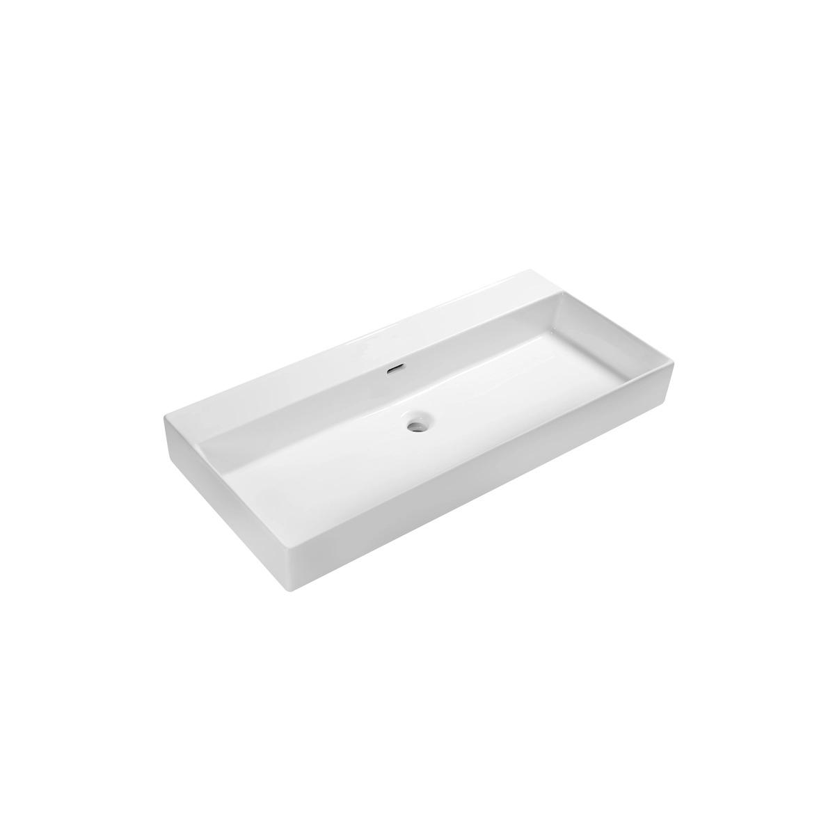 DutchLine - Tight Wastafel 100 - Glans Wit - Zonder Kraangat