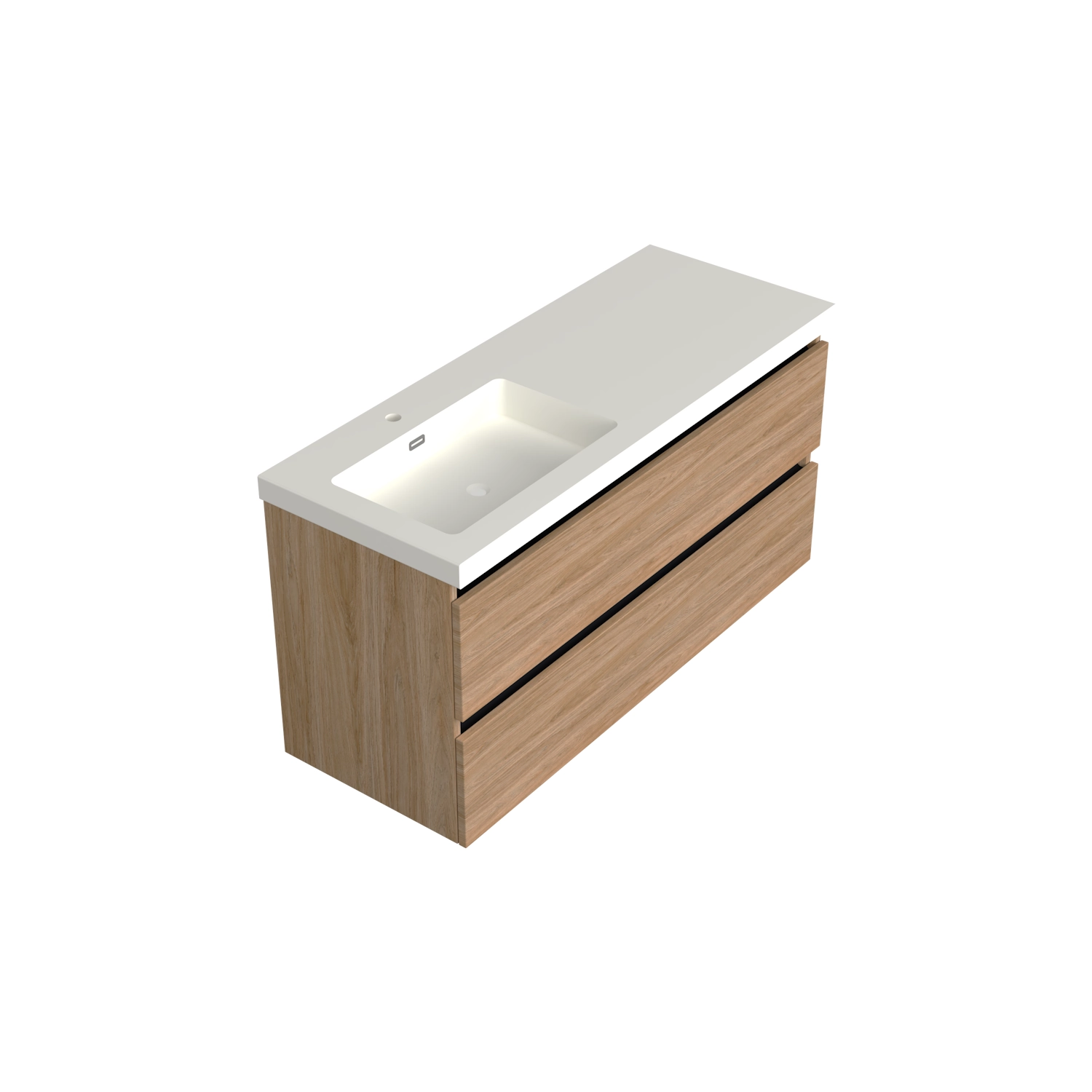 Dutchline Badmeubel Onderkast Links - Uludag - 120x42cm - 2 Lades - 1 Uitsparing - 1