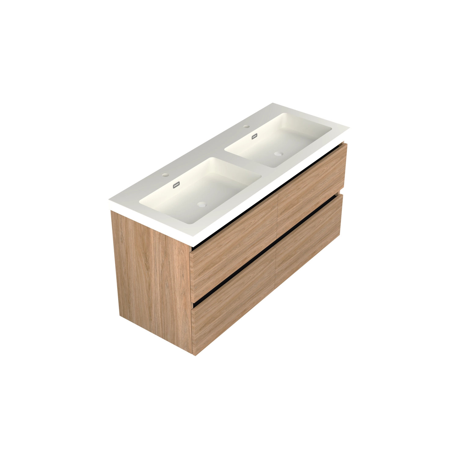 Dutchline Badmeubel Onderkast - Uludag - 120x42cm - 4 Lades - 2 Uitsparingen - 1