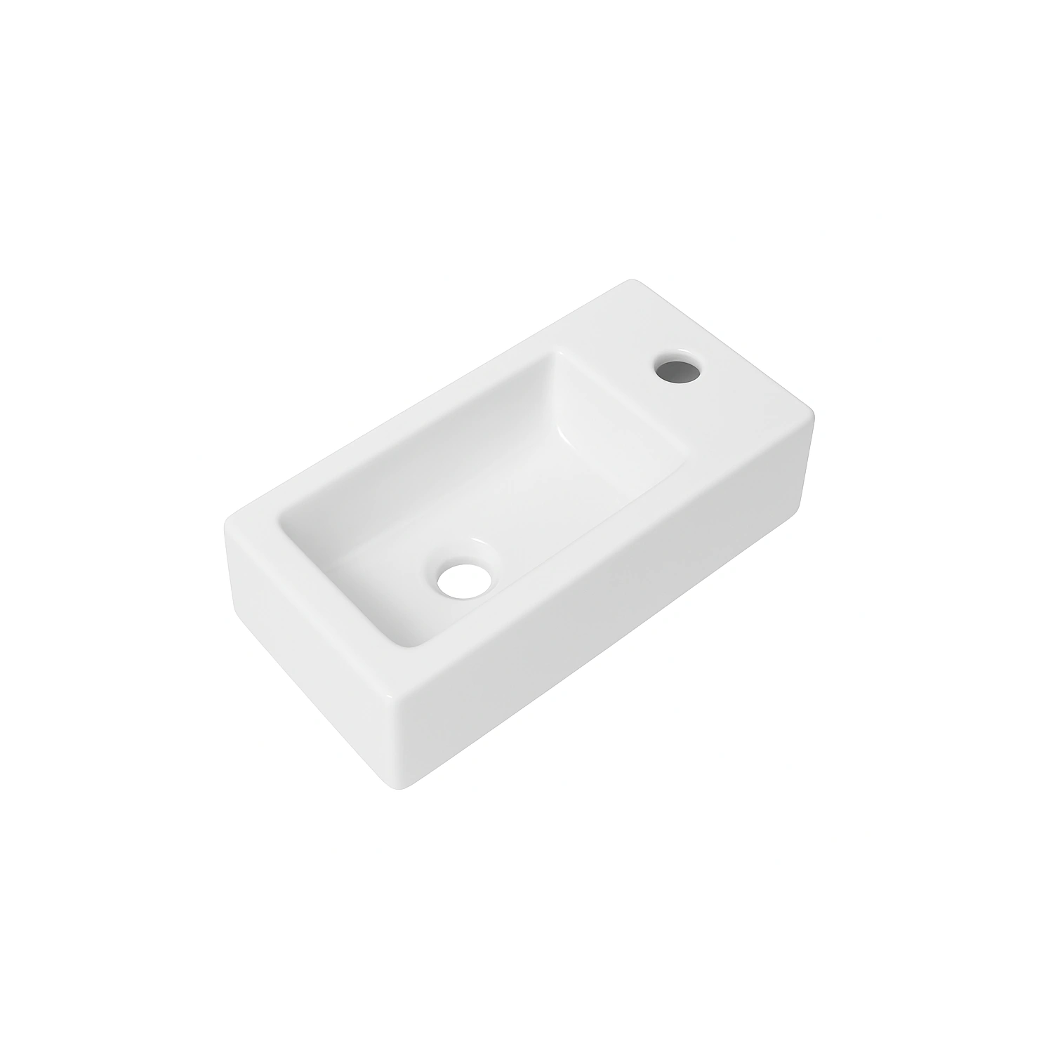 DutchLine - Crea Mini Fontein - Glans Wit - Kraangat Rechts - S9002R