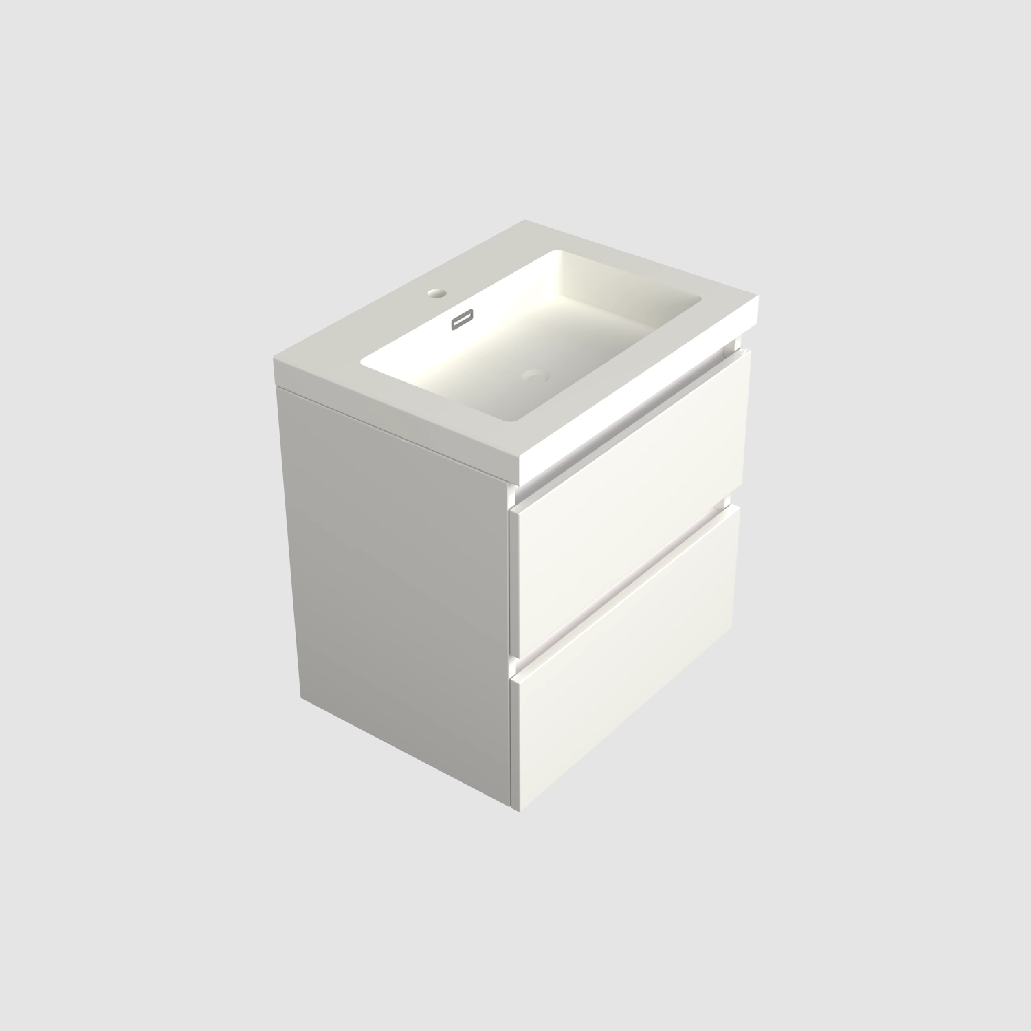 Dutchline Badmeubel Onderkast - Glans Wit - 60x42cm - 2 Lades - 1 Uitsparing