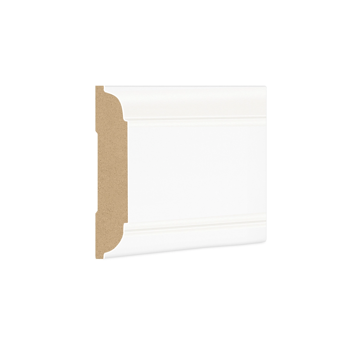 DutchLine - Dubbele Kraal Koplat MDF - Wit - 70x15mm - JM1273-KP(ZTZ)-White