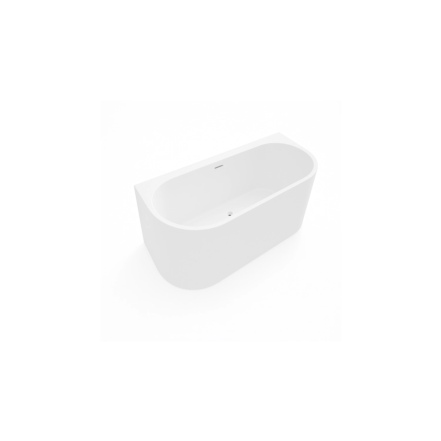 DutchLine - Half Vrijstaand Ligbad - Mat Wit - 1700x750x600
