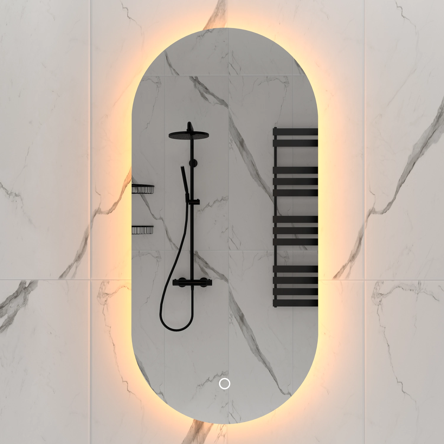 DutchLine - Alura Ovaal Luxe Indirecte Ledspiegel - 45