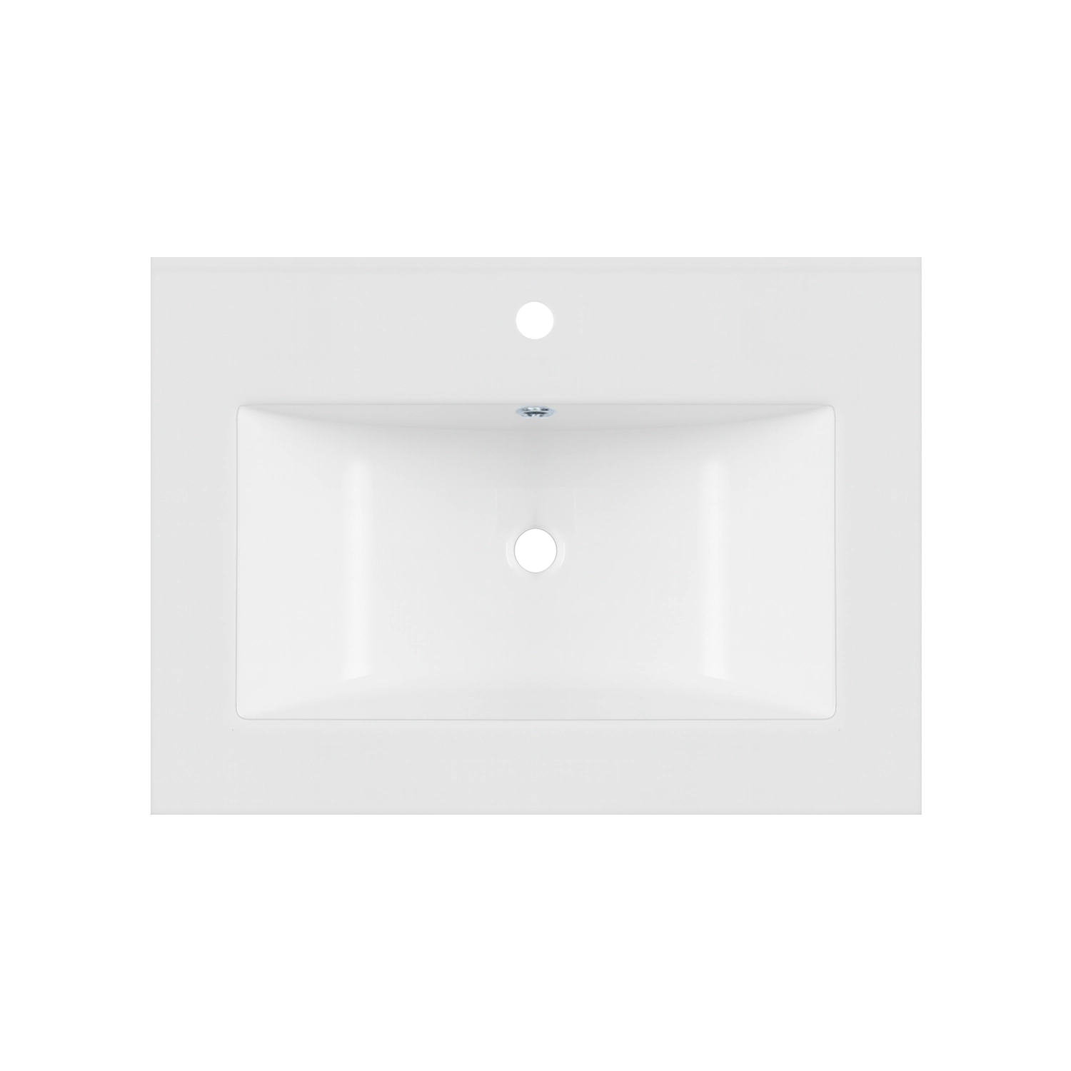 Atlanta 50 - glans wit - 1 afvoer - 1 kraangat - 500x400x38mm